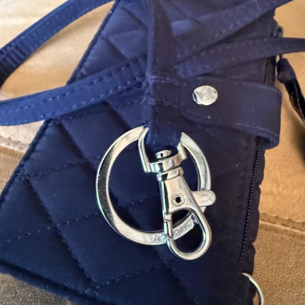 Vera Bradly Wallet with lanyard navy blue - Picture 5 of 14